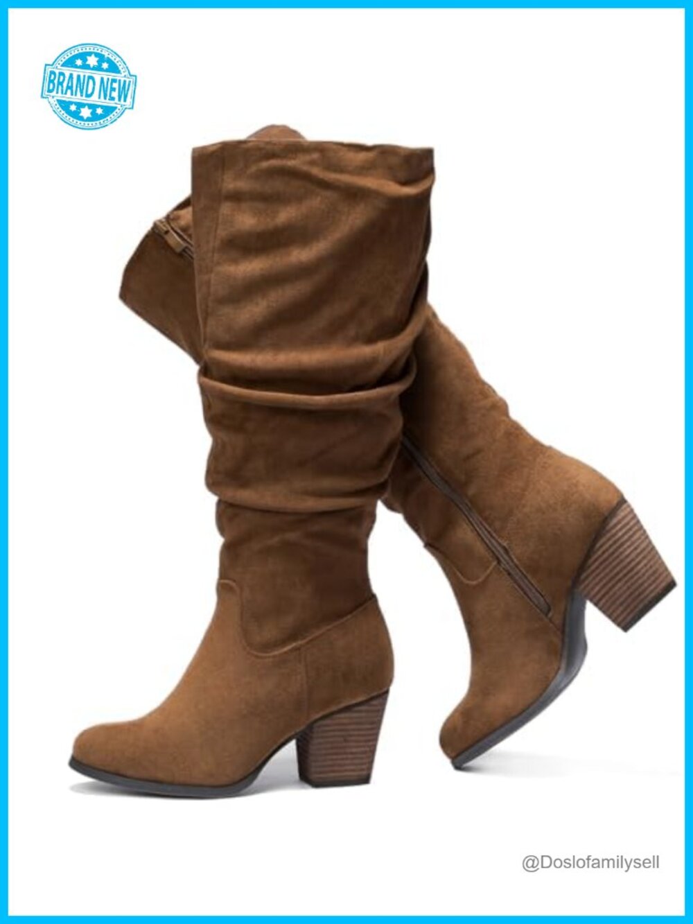Extra Wide Calf Knee High Boots Memory Foam Insole Side Zipper